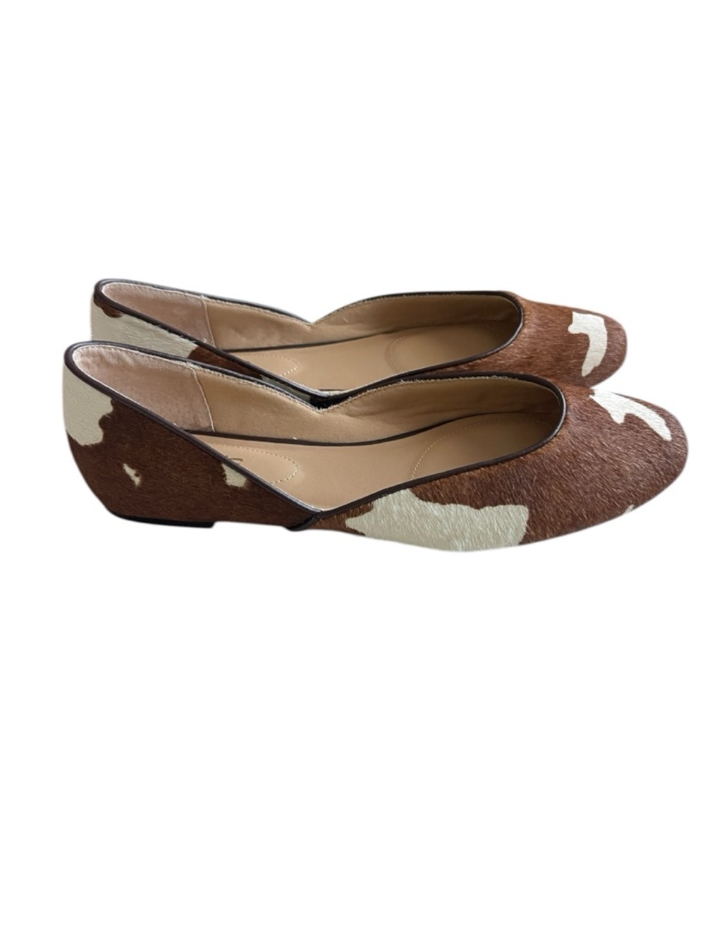 Chicos Sophie Cow Print Haircalf Flats 9.5 Western Ranchcore Shoes - Picture 2 of 5
